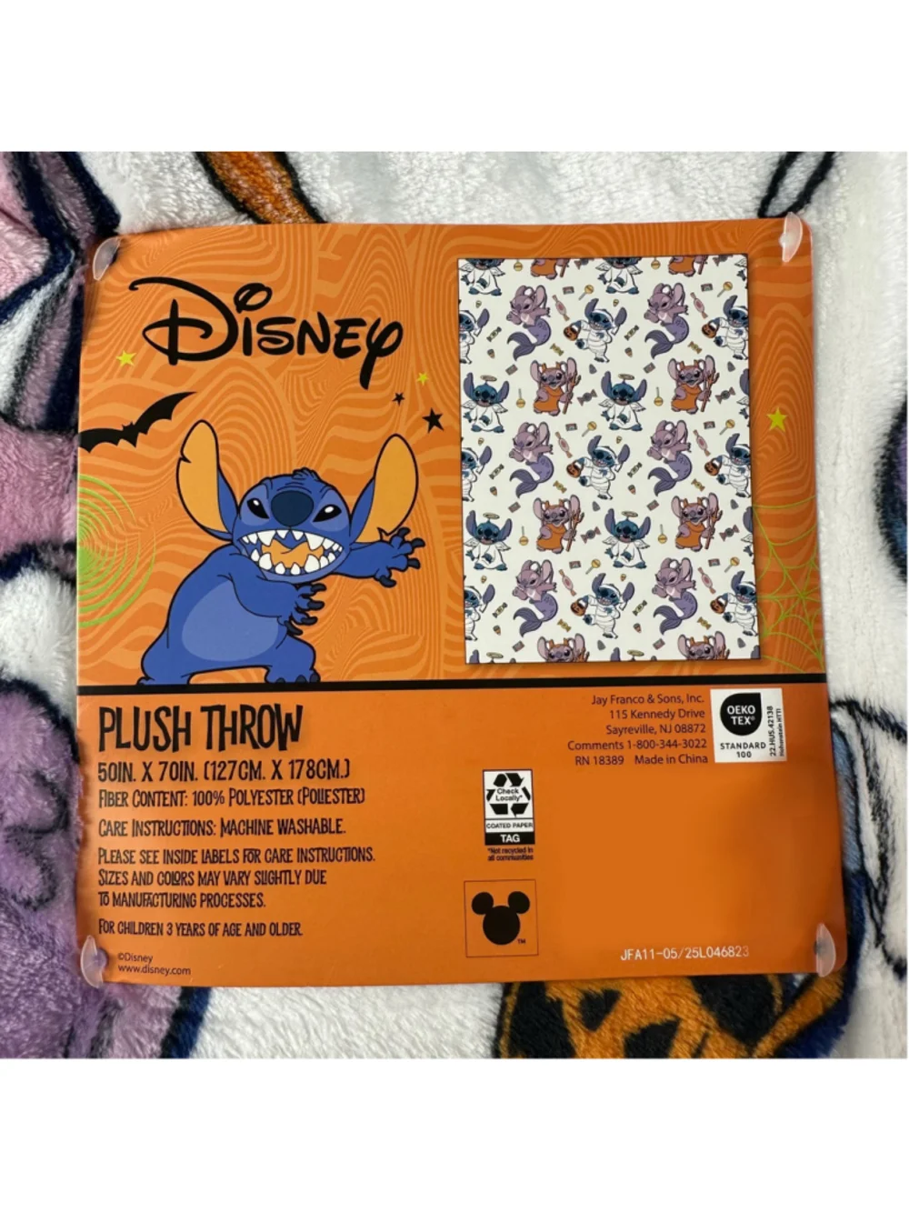 Disney Lilo & Stitch Halloween Plush Throw Blanket Angel Mummy Costume 50x70
